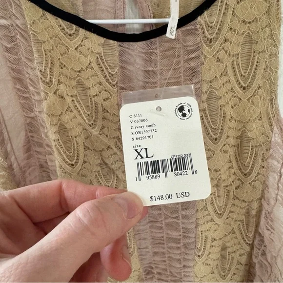 NWT! Free People Sheer Lace Sleeveless Midi Dress - Picture 3 of 9